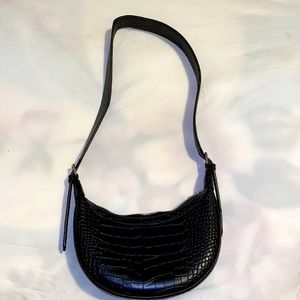 Small black leather shoulder bag